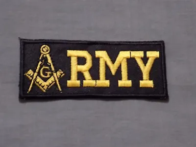 Masonic Army Square Compass Patch Iron Sew Freemason Fraternity NEW! • $7.95