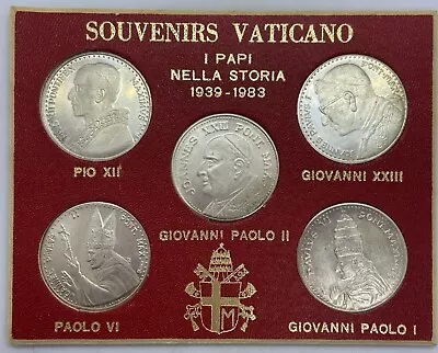 Souvenir Del Vaticano Silver Popes (1939-1983) Coin Set • $70