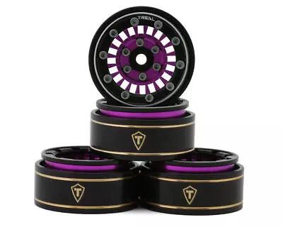 Treal Hobby Type C 1.0  Brass Beadlock Crawler Wheels (Purple) (4) (27.3g) • $34.98