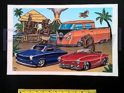 Volkswagen Tiki ART Double Cab Pickup VW Karmann Ghia Fastback Poster Print • $10.50