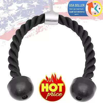 FMTX Tricep Rope Pull Press Down Push Pull Cord Multi Gym Lat Bar Cable Black • $19.49