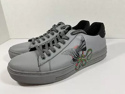 Ed Hardy Snake EH9000L Sneakers Shoes Mens Sz 9 Gray Synthetic Round Toe Lace Up • $45.99