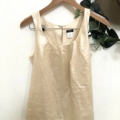 J. Crew Gold Metallic Lined  Sleeveless  Tank Top Size 0 • $7.99