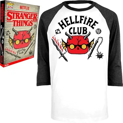 FUNKO • STRANGER THINGS S4 • Hellfire Club • Adult Baseball T-shirt • MED • $34.95