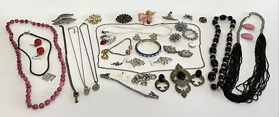 Mixed Costume Jewelry Lot Vintage Religious Rose Brooch • $31.95