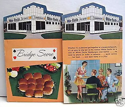 Vintage White Castle Die Cut Bridge Score Booklet Old Store Stock • $11.99