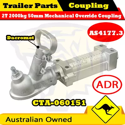 2T 50mm Mechanical Override Coated Trailer Coupling - BOAT BOX JET-SKI TRAILER • $86