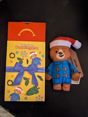 Paddington Bear 2023 Mcdonalds Happy Meal Plush Soft Toy Santa Hat - Yellow • £2