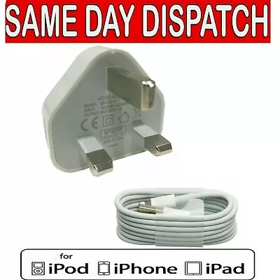 Genuine CE Charger Plug & Data Cable For IPhone 5 6 7 8 X XS XR 11 12 13 SE2 SE3 • £6.90