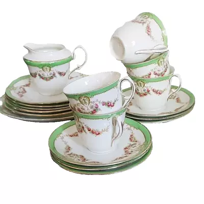 Edwardian Balmoral China Redfern And Drakeford Pink Roses Partial Tea Set • £95