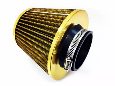 Universal 3  Inch Replacement Dry Air Filter With Clamp In Yellow • $28.50