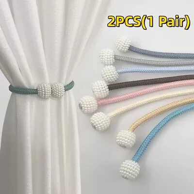 2Pcs(a Pair) Magnetic Curtain Tie Backs Ball Curtain Holdbacks Buckle Clips NEW • £4.98