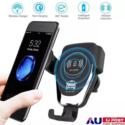 15W Wireless Car Charger Dock Air Vent Mount Gravity Holder For Mobile Phone AU • $14.99