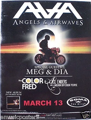 $14.31 • Buy ANGELS & AIRWAVES 2008 SAN DIEGO CONCERT TOUR POSTER - Blink 182, Box Car Racer 