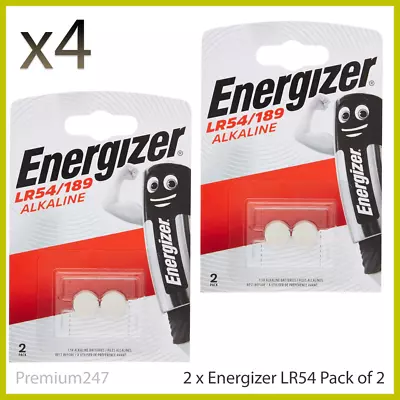 4 X Energizer LR54 1.5V Alkaline Battery 189 AG10 V10GA LR1130 D189A 389 • £2.69