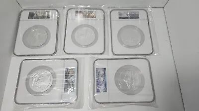 2011-P 5 Oz ATB Silver 5-Coin Set PCGS SP69 Chickasaw Olympic Glacier Vicks Gett • $2000