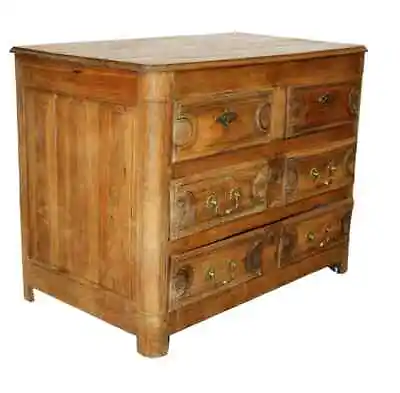 Antique Primitive Farmhouse French Oak Commode Chest Of Drawers Louis Xiii • $1895
