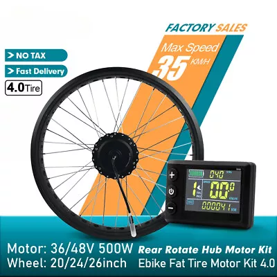 Snow E-bike Conversion Kit 36V 48V 500W Rear Rotate Hub Motor Wheel 20 24 26inch • $604