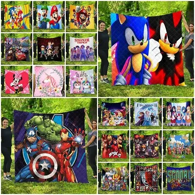 £65.99 • Buy Kids Sonic The Hedgehog Bedding Quilt The Avengers Washable Cotton Blanket Throw