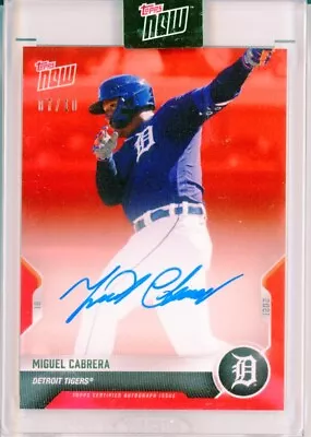 2021 Topps Now Road To Opening Day MIGUEL CABRERA RED AUTO Autograph TIgers 7/10 • $399.99