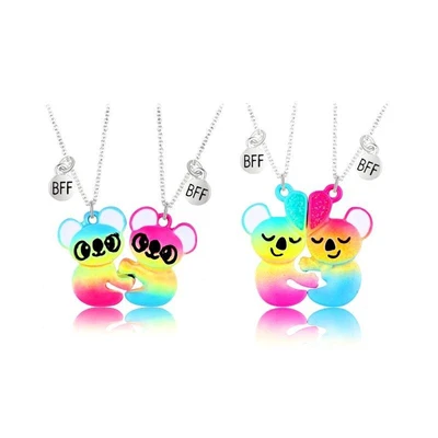 £4.48 • Buy Koala Panda Couple Necklace Magnetic Half Heart Pendant Necklace Friendship Gift