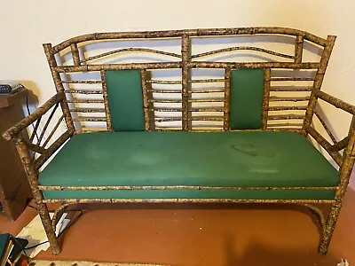 Antique Victorian Tortoise Bamboo Sofa • $1100