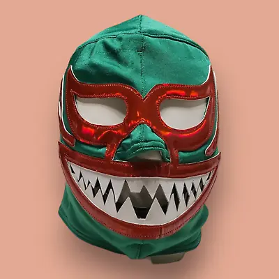 Mil Mascaras Tiburon PRO Mask Wrestling  Lycra & Vinyl  Adjustable Color Green • $48