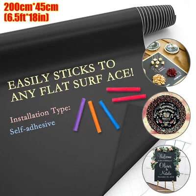 $12.48 • Buy 200x45cm Chalkboard Removable Vinyl Wall Blackboard Sticker Decal Paint Paper