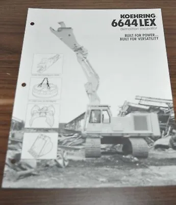 $9.99 • Buy Koehring 6644 LEX Demolition Excavator Specification Brochure Prospekt