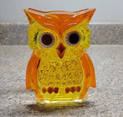 Vintage Lucite Owl Napkin Letter Holder Yellow Orange Red Acrylic MCM 60s - 70s • $38