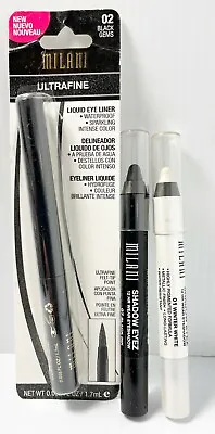 MILANI Ultrafine Liquid Eyeliner Black Gems + SHADOW EYEZ Pencil- White Black • $29.99