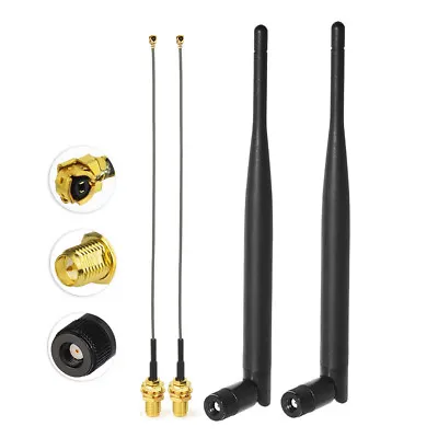 RP-SMA Male 6dBi WIFI Antenna 15cm U.FL IPX IPEX To RP-SMA Female Pigtail Cable • $6.34