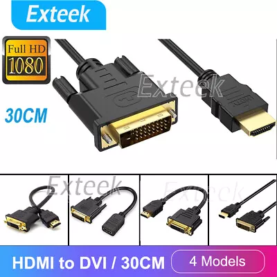 $5.59 • Buy HDMI To DVI Cable Female Male DVI-D For LCD Monitor Computer PC DVD Cord Lead AU