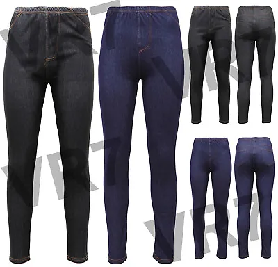 Ladies Womens Stretchy Denim New Skinny Look Jeggings Leggings Plus Size 8-26 • £10.99