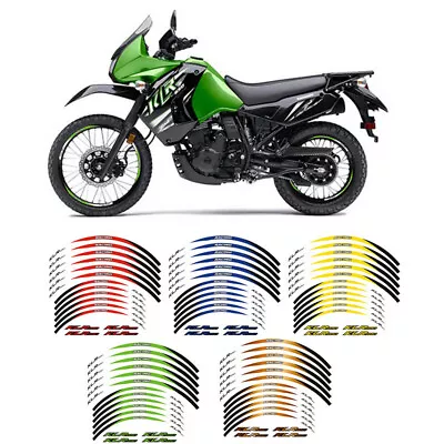 Outer Tire Rim Stickers Wheels Reflective Decal For 1987-2023 KAWASAKI KLR 650 • $17.09