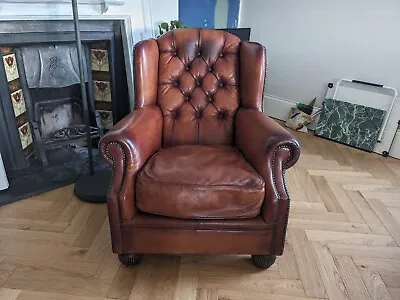 Tetrad Oskar Wingback Leather Chesterfield Armchair CAN DELIVER • £650