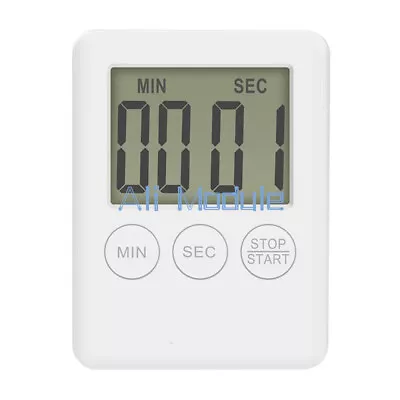 White LCD Digital Kitchen Cooking Timer Count-Down Up Clock Loud Alarm Magnetic • £1.64