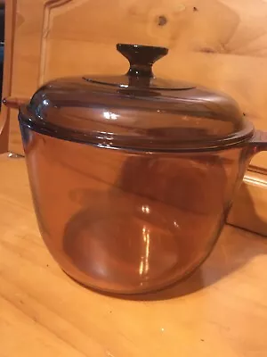 Corning Vision  Amber 3.5 L  Dutch Oven Stock Pot W/ V-2.5-C Lid France • $45