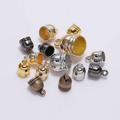 50pcs Tassel End Bead Caps Leather Cord Crimps Stopper For Jewelry Making 7-14mm • $16.43