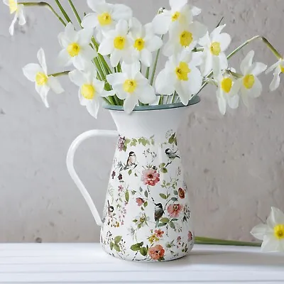 Farmhouse Flower Vase  Decorative Pitcher Milk Jug Metal Pitcher Vase For Flower • £29.99