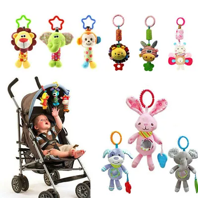Newborn Baby Bed Stroller Rattle Soft Plush Mobile Toy Kids Ring Bell Crib Doll • $4.59