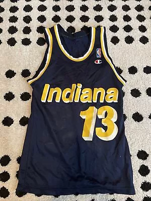 Vintage Champion Mark Jackson Indiana Pacers Blue Jersey Size 36 • $35