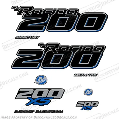 Fits Mercury Racing Optimax 200XS DFI DECAL SET BLUE 8M0121262  • $144.95