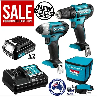 $261.97 • Buy Makita Cordless Drill Driver Combo Kit With Batteries Charger Li-Ion Work Tools
