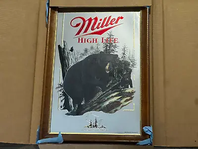 Miller High Life Beer Wildlife Series Black Bear Mirror Sign NEW • $85.50