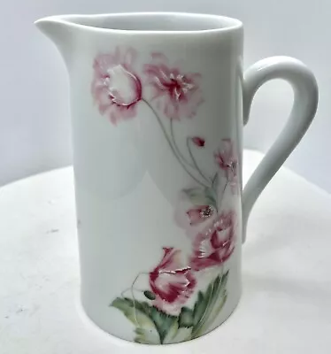 Limoges France Porcelain Small Pitcher Vase Hand Painted Floral A.Giraud 5” H • $19