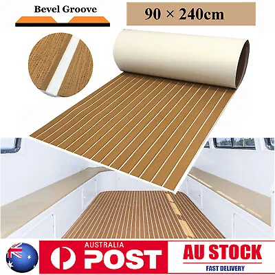 EVA Foam Boat Flooring Sheet Marine Teak Decking Carpet For Yacht Brown 90x240cm • $52.99