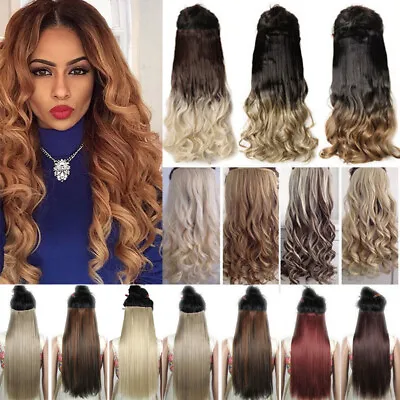 17 24 26 30 Inch Long Straight Wavy As REAL Human Hair Piece Hair Extensions UK • £12.49