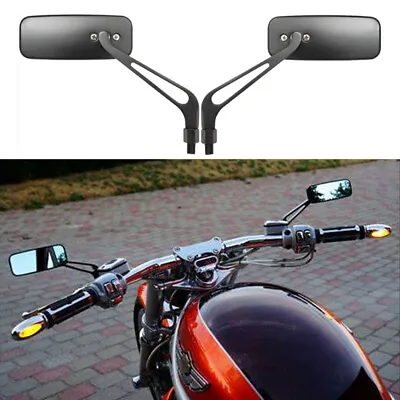 $29.68 • Buy For Harley Davidson V Rod Custom Muscle Dyna Motorcycle Mirrors Black Rectangle
