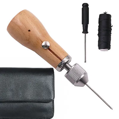 Leather Heavy Duty Sewing Awl Kit Working Thread Needle Awl Leather Sewing Tools • $17.23